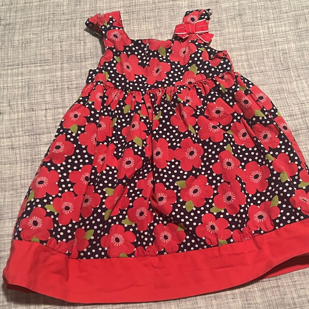 Gymboree 2t DRESS poppy fields love sundress floral navy with pink flowers